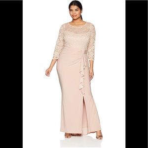 MARINA | Dresses | Marina Womens Plus Size Ruffle Lace Dress Nude | Poshmark